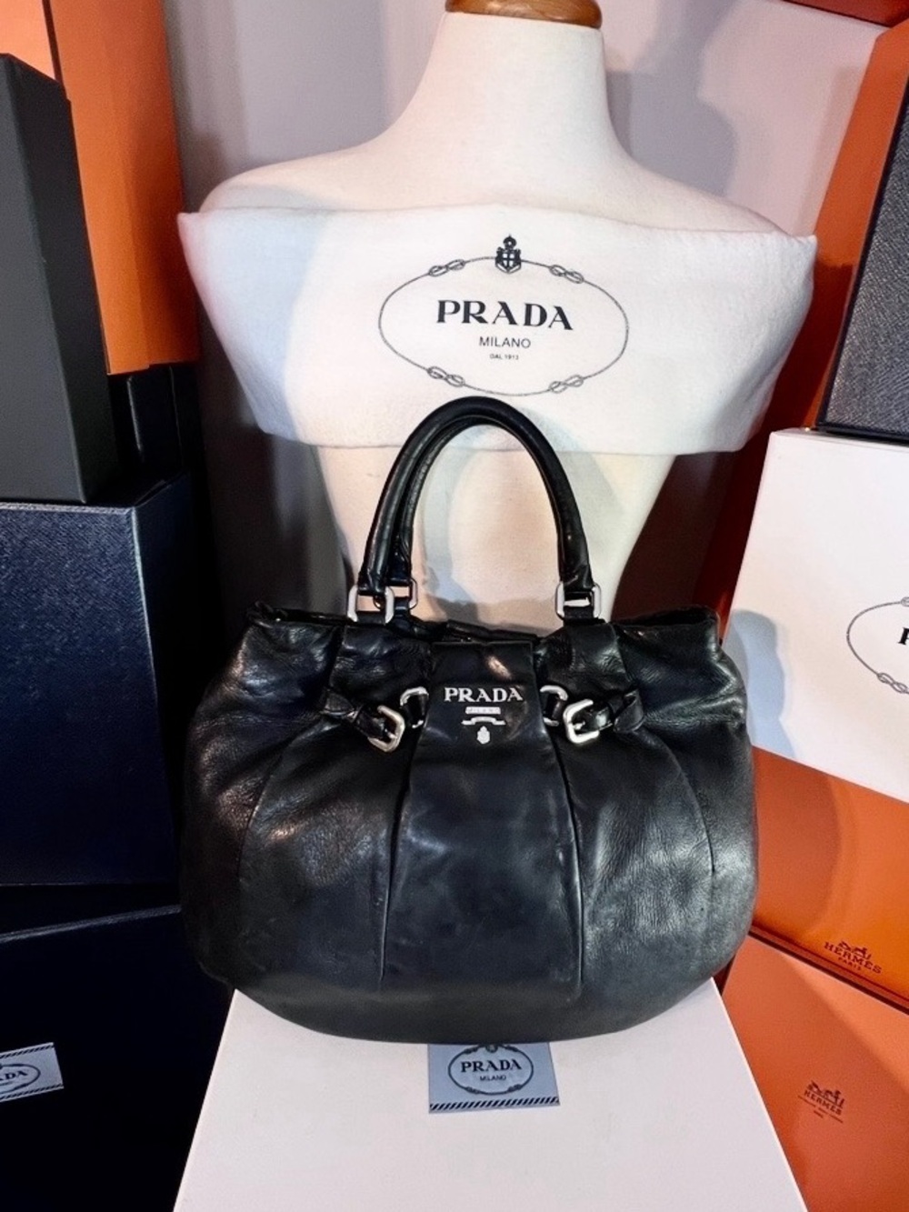 Prada! Black soft buttery Leather
Handbag! Offers always welcome!⭐️ - Picture 6 of 14